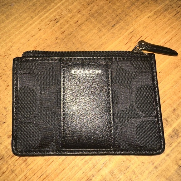 Coach Black Signature Card Wallet - Picture 1 of 3